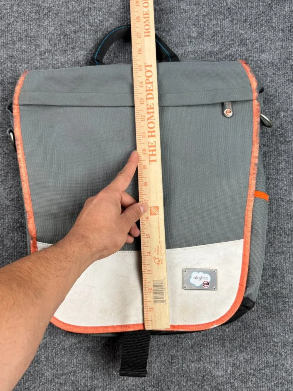 Salesforce Unisex Gray Orange Messenger Laptop Bag Tech Promo Flaw